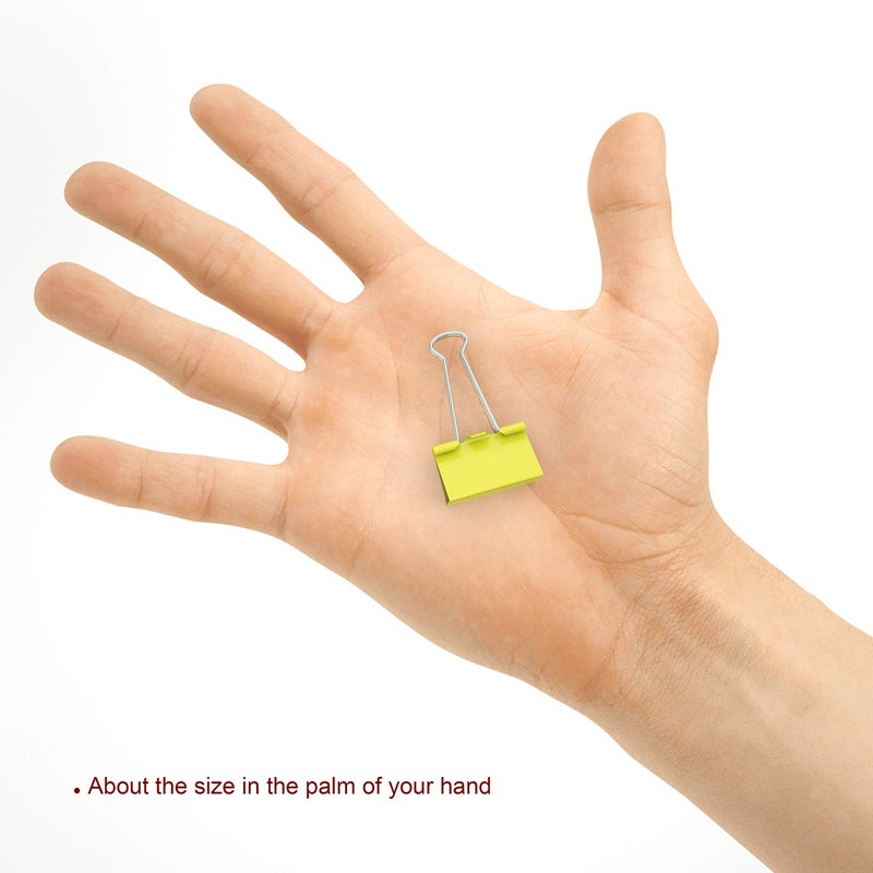 Nctinystore Binder Clips Small Metal Clamp 0.75 inch / 19 mm (Yellow, 40-PCS) - Image 3